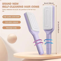 Revolutionary Self-Cleaning Hairbrush for Women - Effortless One-Key Cleaning & Scalp Massage Comb with Anti-Static Technology