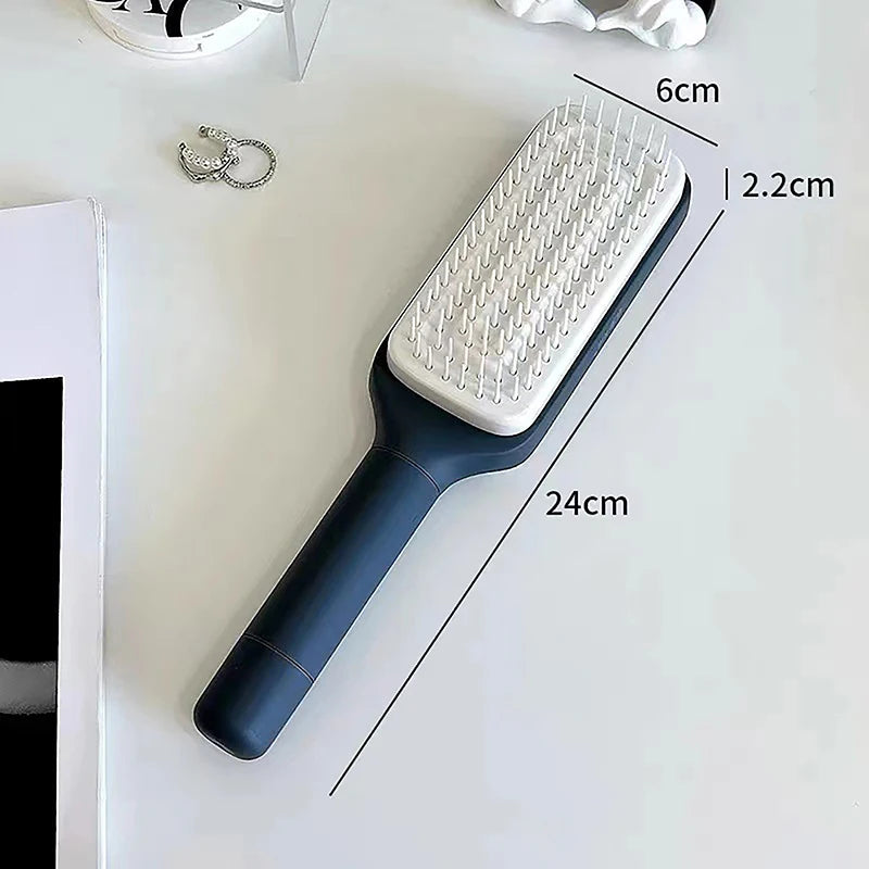 Revolutionary Self-Cleaning Hairbrush for Women - Effortless One-Key Cleaning & Scalp Massage Comb with Anti-Static Technology
