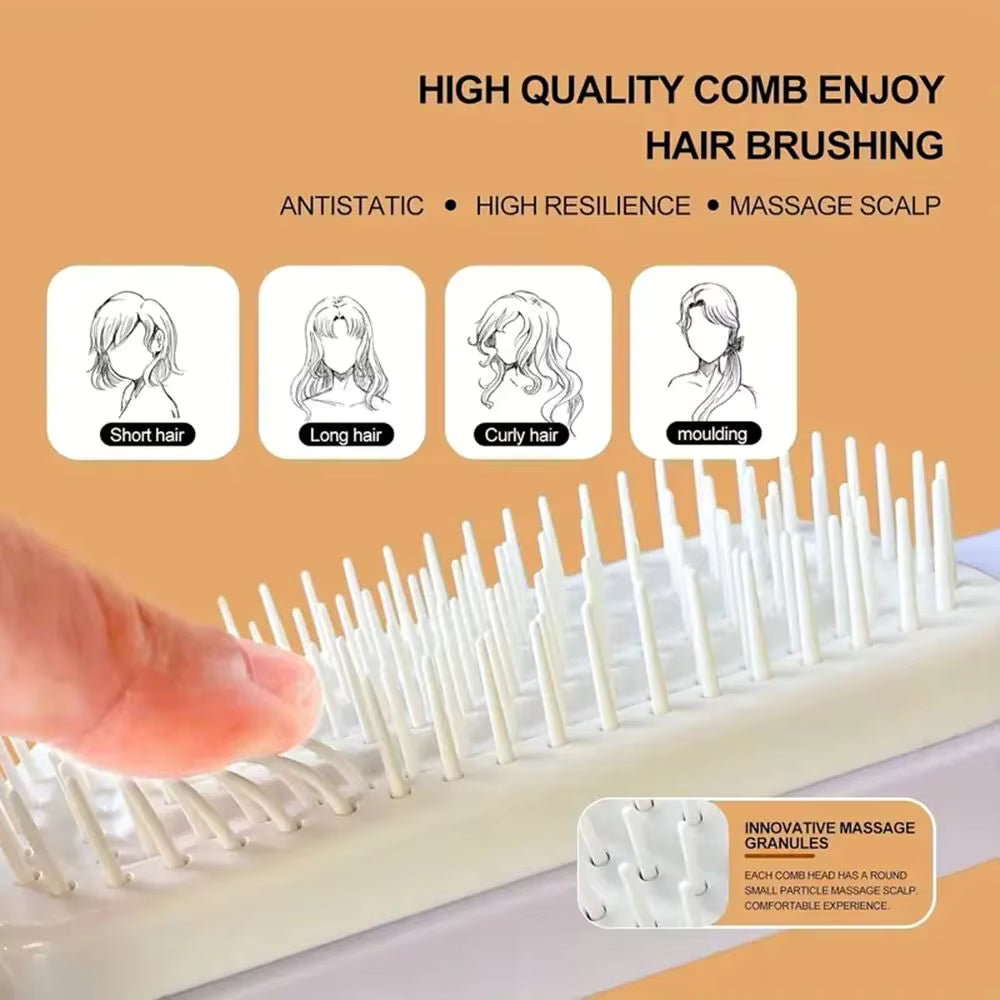 Revolutionary Self-Cleaning Hairbrush for Women - Effortless One-Key Cleaning & Scalp Massage Comb with Anti-Static Technology