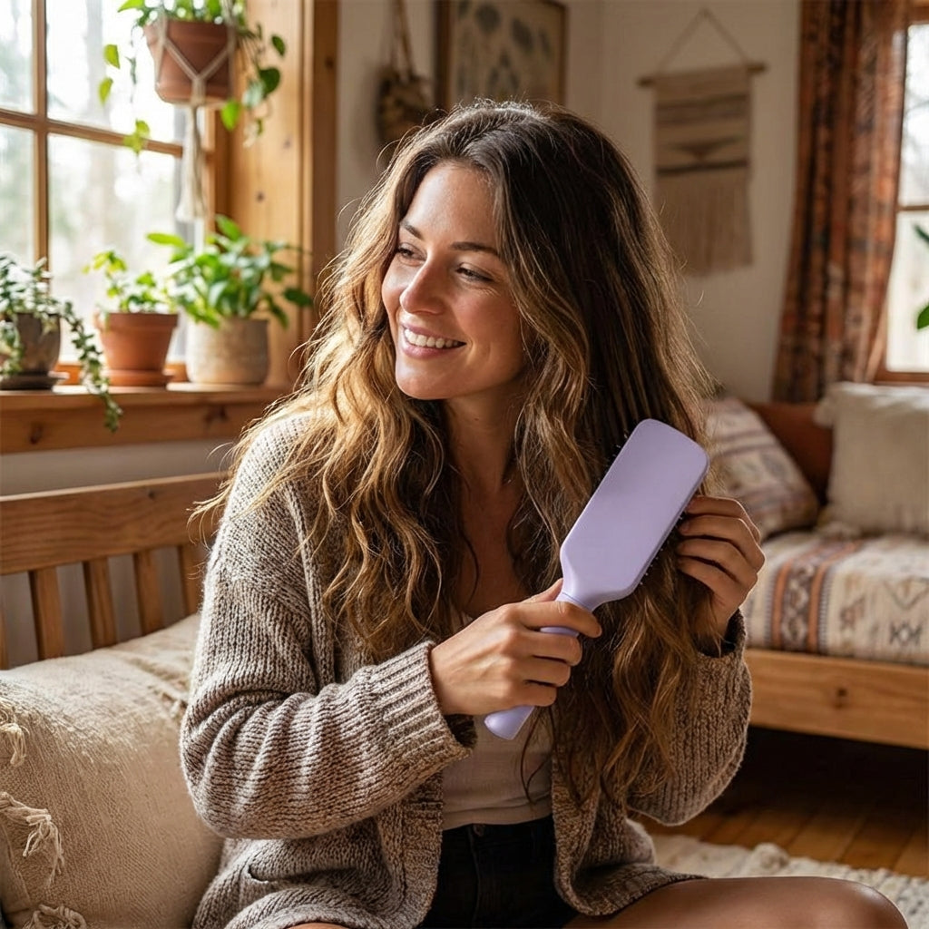 Revolutionary Self-Cleaning Hairbrush for Women - Effortless One-Key Cleaning & Scalp Massage Comb with Anti-Static Technology